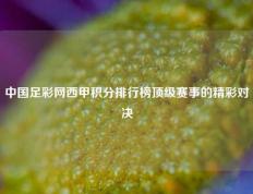 中国足彩网西甲积分排行榜顶级赛事的精彩对决