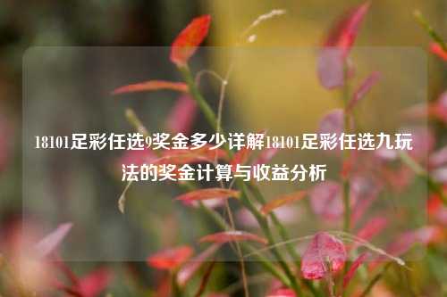 18101足彩任选9奖金多少详解18101足彩任选九玩法的奖金计算与收益分析