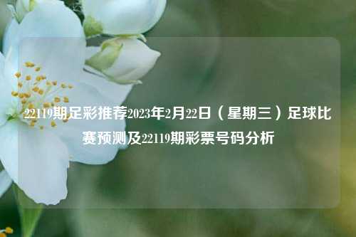 22119期足彩推荐2023年2月22日（星期三）足球比赛预测及22119期彩票号码分析
