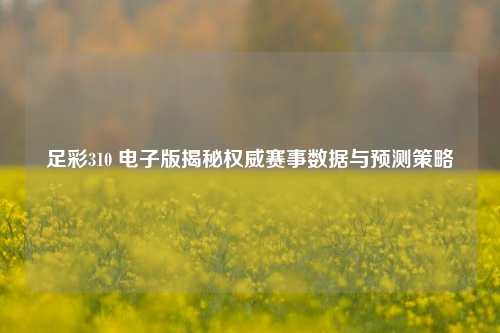 足彩310 电子版揭秘权威赛事数据与预测策略