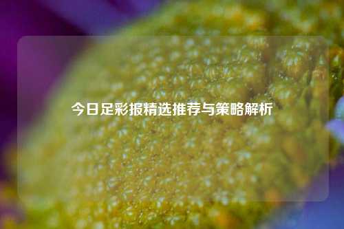 今日足彩报精选推荐与策略解析